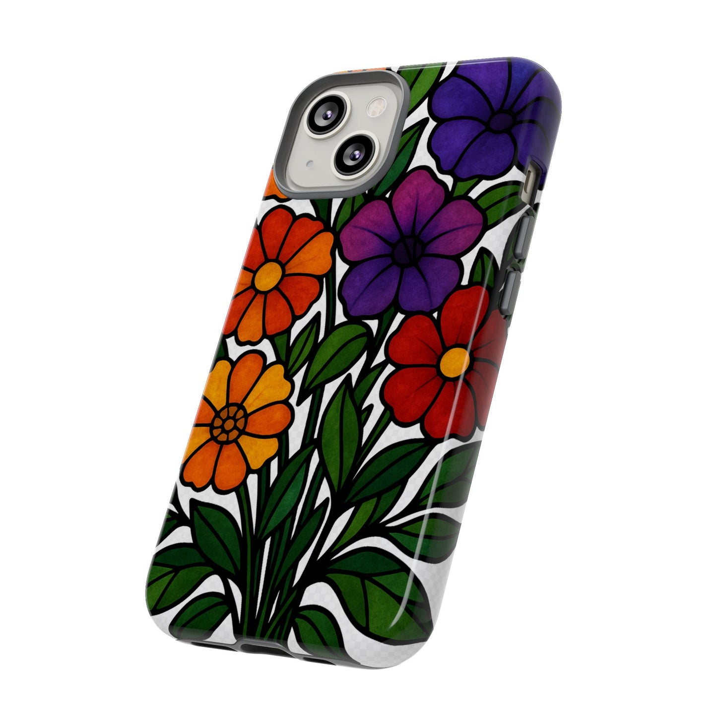 Floral Phone Case, Tough Cases with Colorful Flower Design, Gift for Flower Lovers, Summer Accessories, Trendy Phone Cover