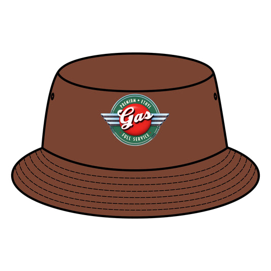 Retro Gas Station Bucket Hat, Summer Accessory, Festival Hat, Gift for Him, Outdoor Headwear
