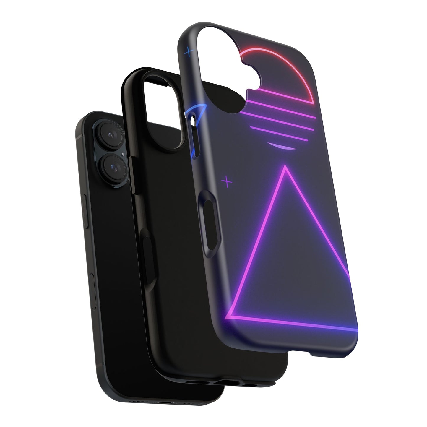 Retro Neon Phone Case, Tough Cases for iPhone, 80s Aesthetic Phone Cover, Abstract Neon Design, Gift for Tech Lovers