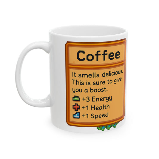 Cozy Game-Inspired Ceramic Mug, Perfect for Coffee Lovers, Gift for Gamers, Fun Kitchen Decor, Video Game Enthusiast Mug