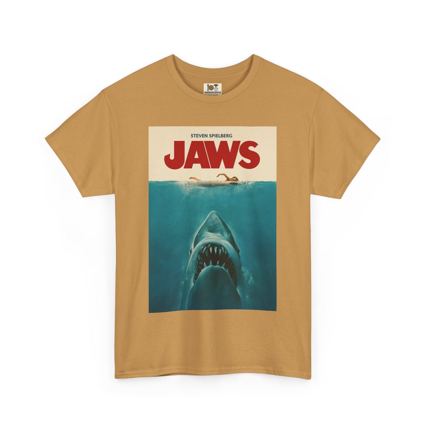 Jaws Unisex Heavy Cotton Tee, Vintage Movie Shirt, Shark Lover Gift, Ocean Theme Clothing, Summer Casual Wear