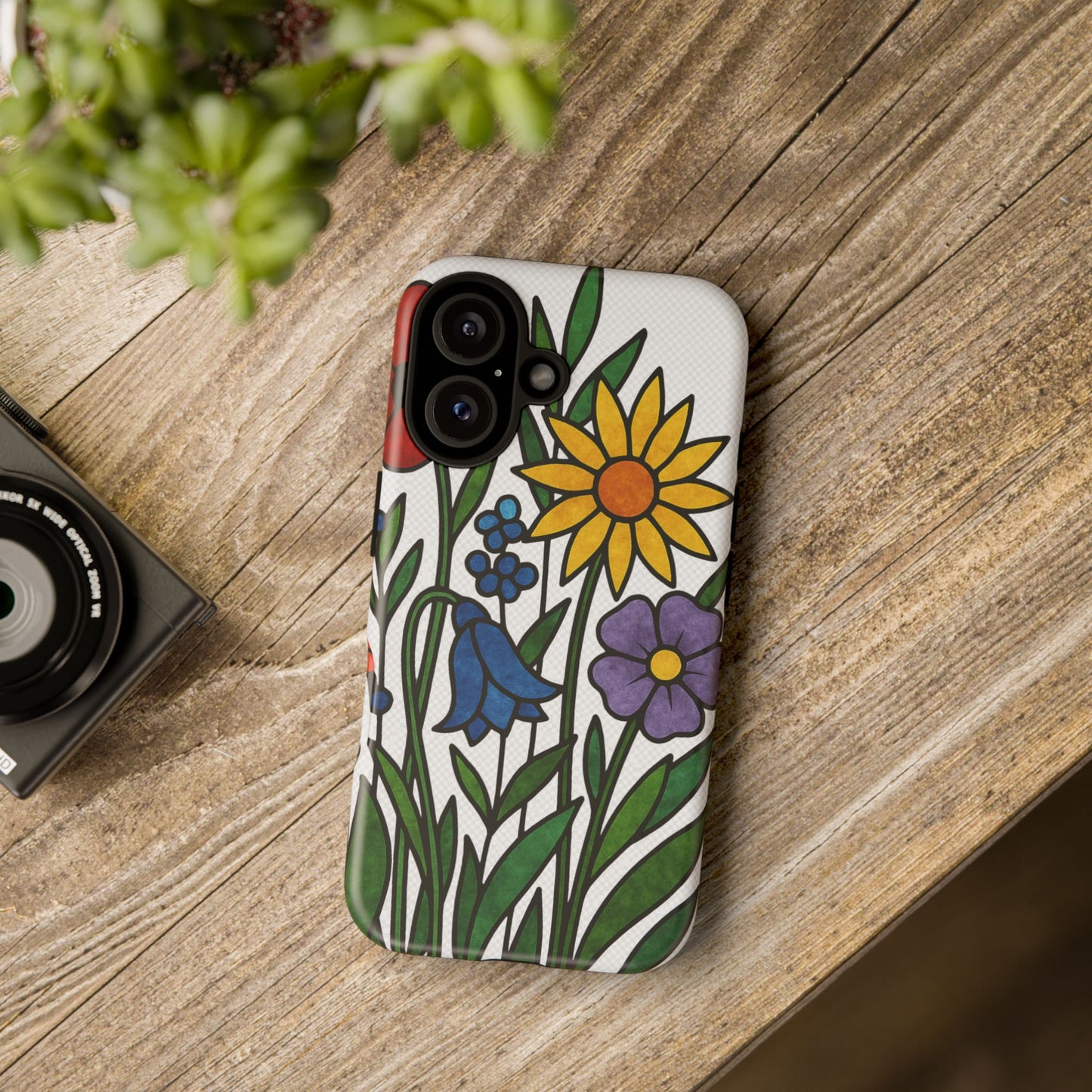Floral Phone Case, Vibrant Flower Design, Tough Protection, Gift for Nature Lovers, Spring Decor