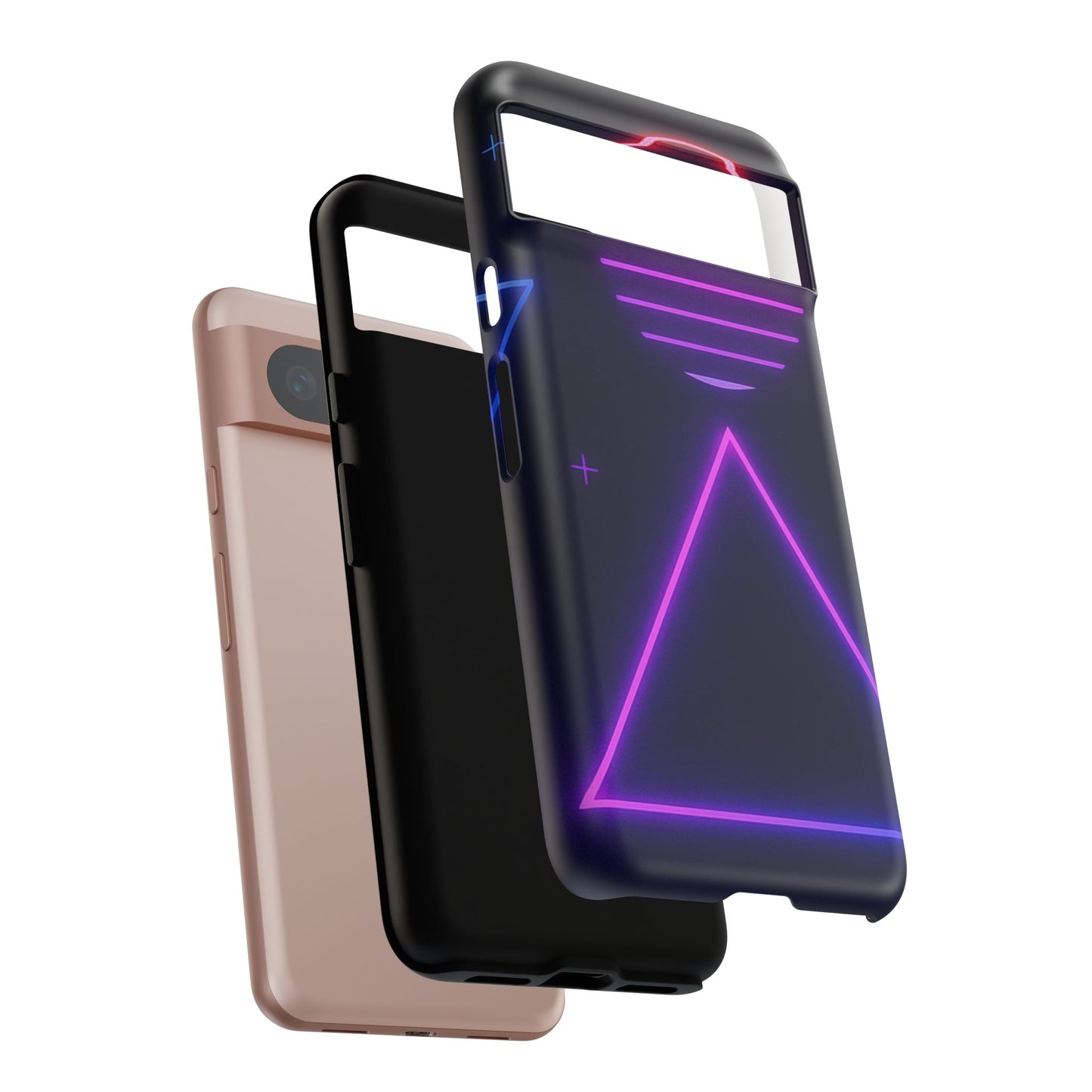 Retro Neon Phone Case, Tough Cases for iPhone, 80s Aesthetic Phone Cover, Abstract Neon Design, Gift for Tech Lovers