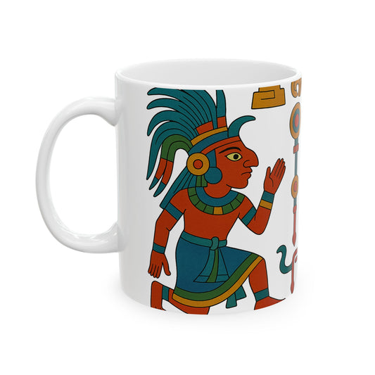 Vibrant Aztec Themed Ceramic Mug | Unique Gift for Coffee Lovers, Art Collectors, Home Decor, Cultural Enthusiasts, Birthday and Holidays, Aztec