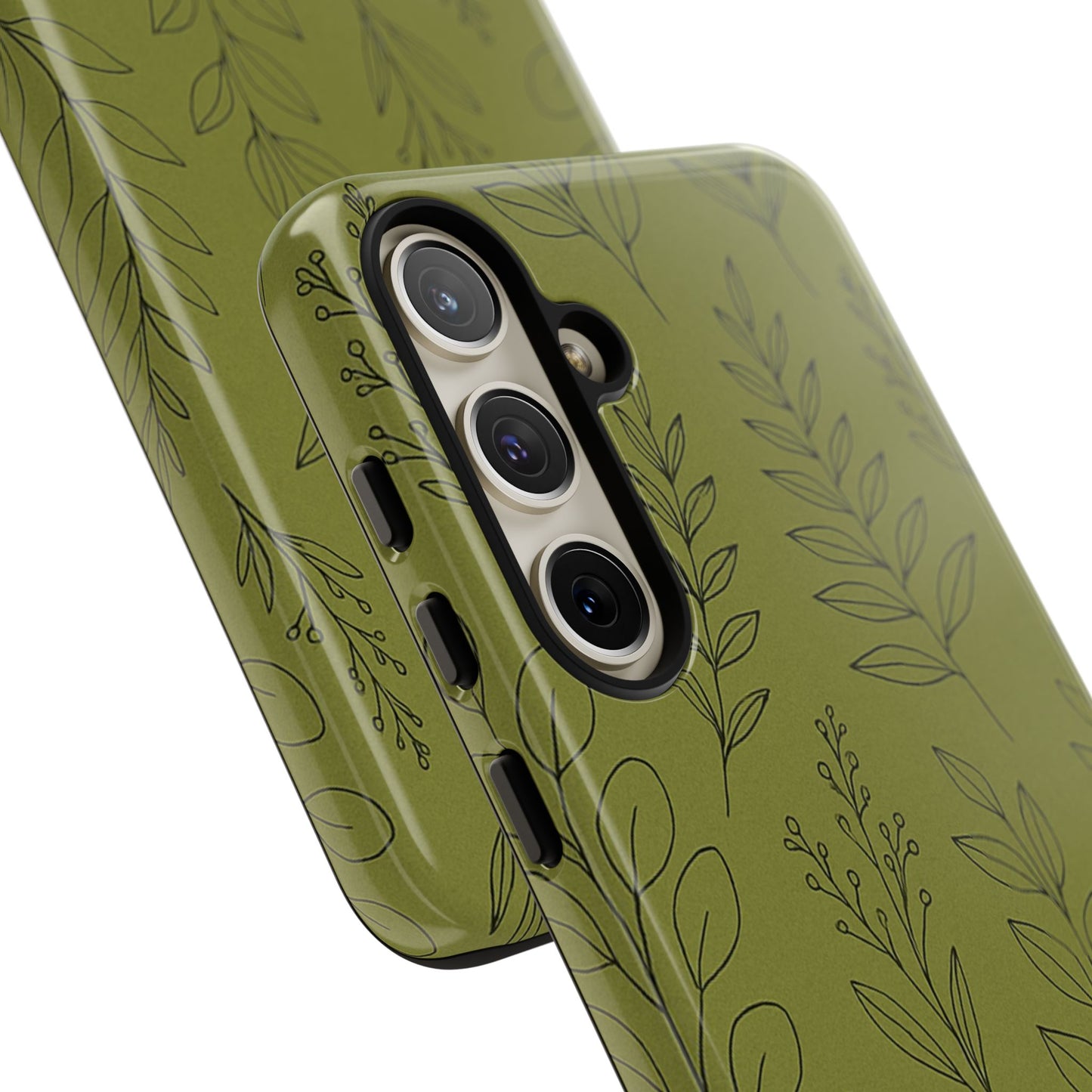 Stylish Phone Case, Botanical Design, Tough Phone Cover, Green Floral Case, Nature Inspired Gift, Eco-Friendly Accessory