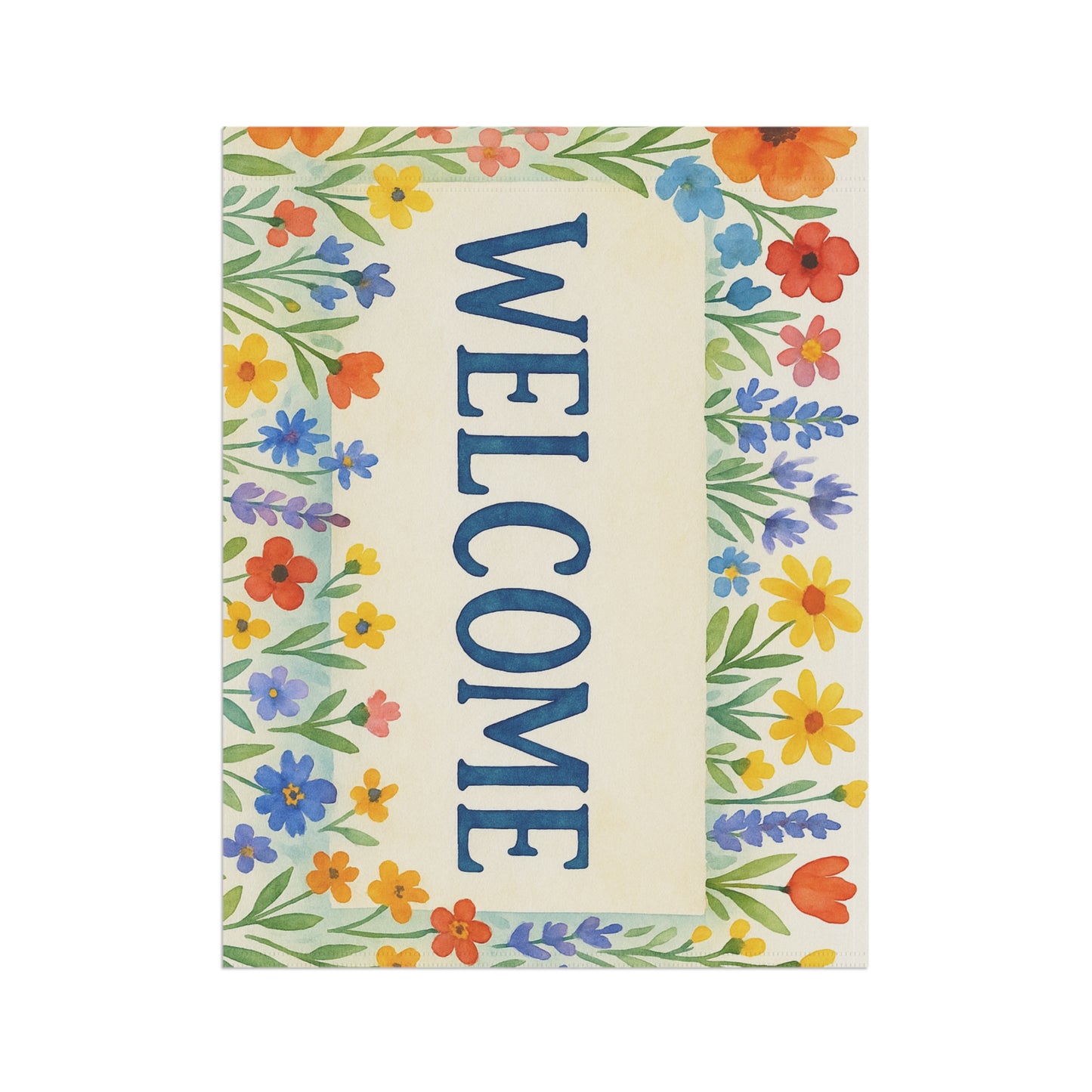 Cheerful Floral Welcome Banner, Garden Decor, Home Entrance Sign, Spring Decor, Outdoor Living, Housewarming Gift