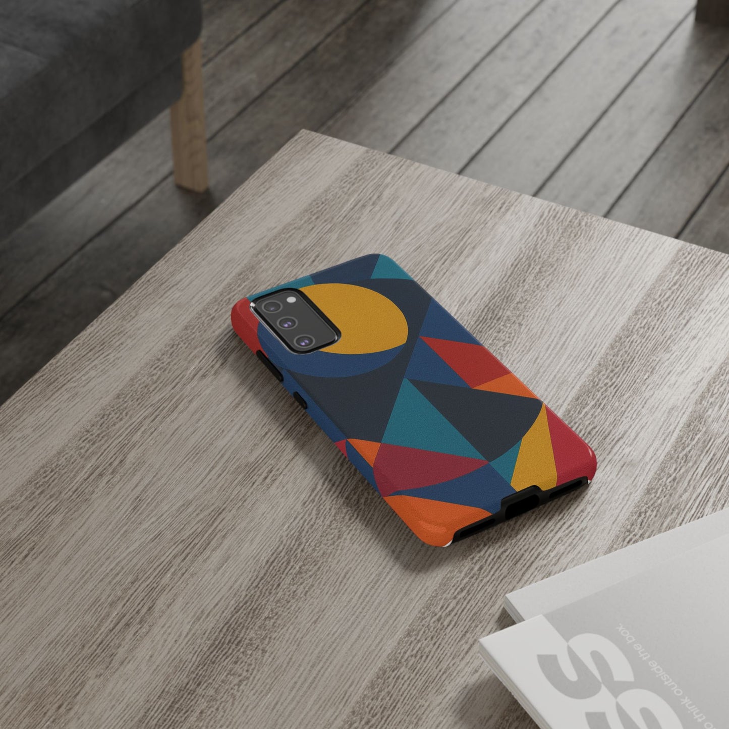 Vibrant Phone Case, Colorful Phone Cover, Geometric Design, Artistic Gift, Trendy Accessory, Vibrant Colors, Unique Design