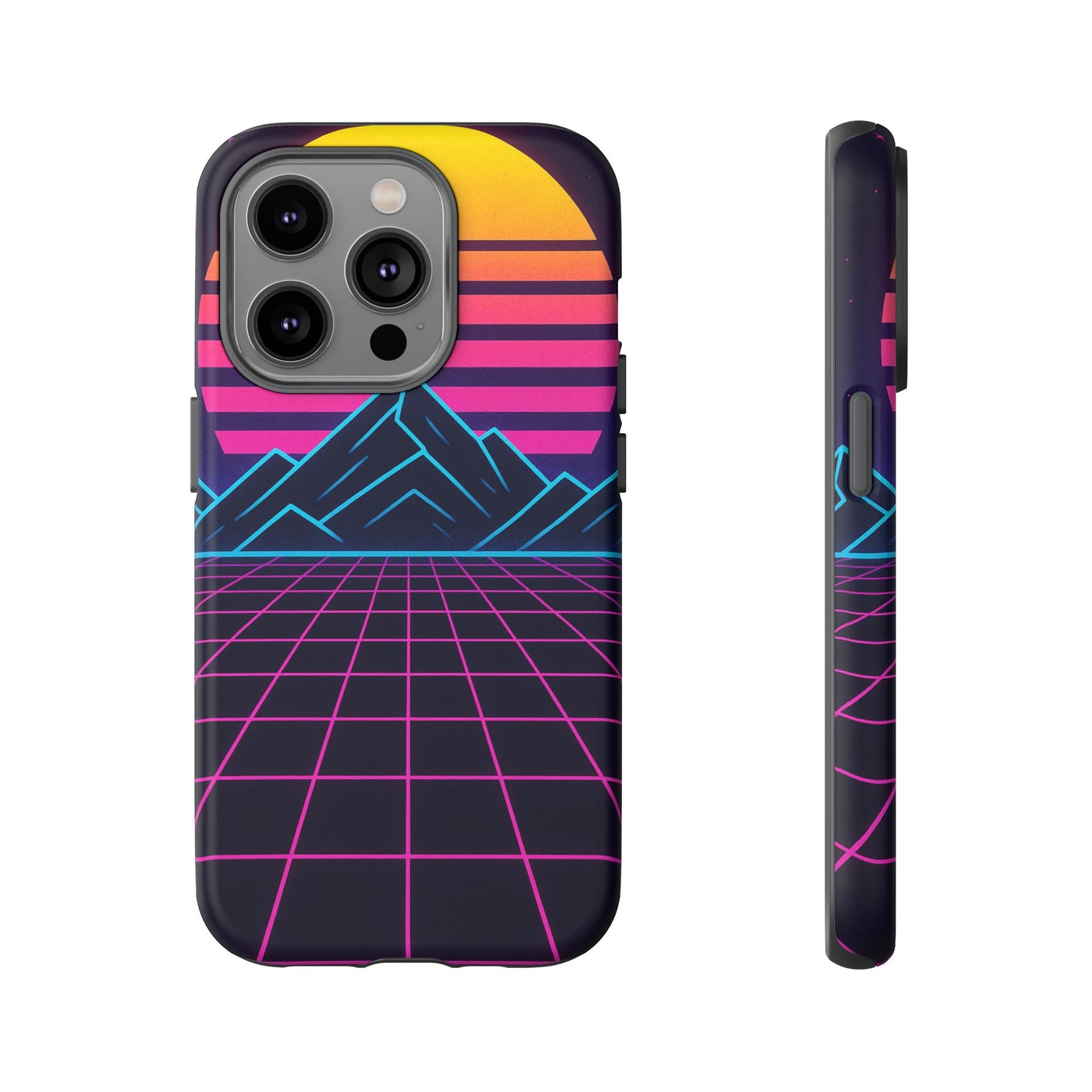 Retro Sunset Phone Case, Vintage Neon Case, 80s Aesthetic Cover, Gift for Tech Lovers, Unique Phone Accessories