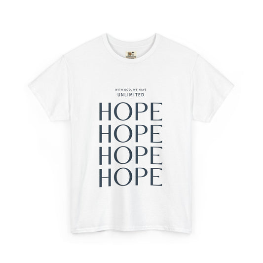 Unisex Heavy Cotton Tee: 'HOPE' Motivational T-Shirt, Gift for Inspiration, Casual Wear, Fundraiser Apparel, Positive Vibes