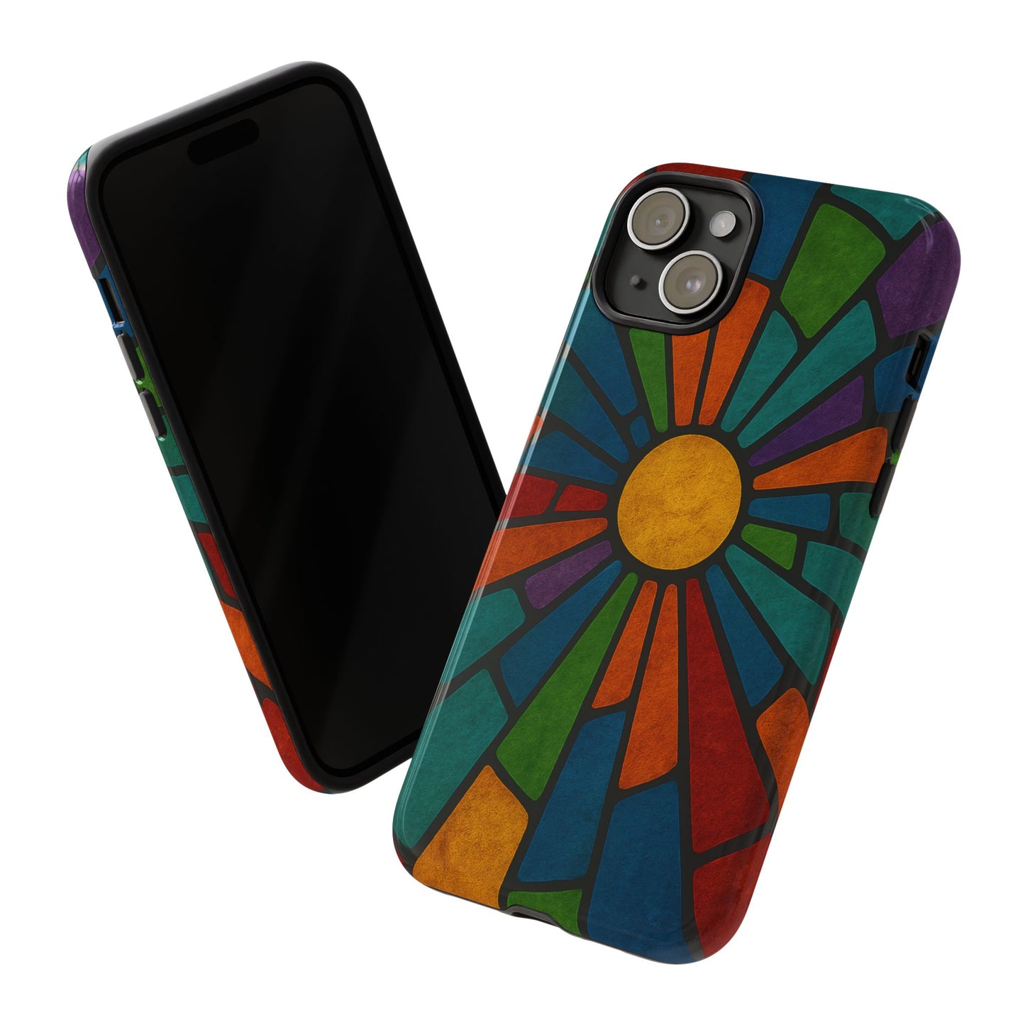 Colorful Stained Glass Phone Case, Tough Cases, Artistic Phone Cover, Vibrant Mobile Accessory, Unique Gift for Art Lovers