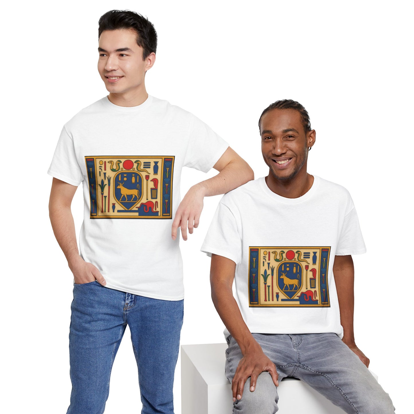 Egyptian Hieroglyphs Unisex Heavy Cotton Tee, Graphic Tee, Casual Wear, Gift Idea, Unique Shirt, Summer Style