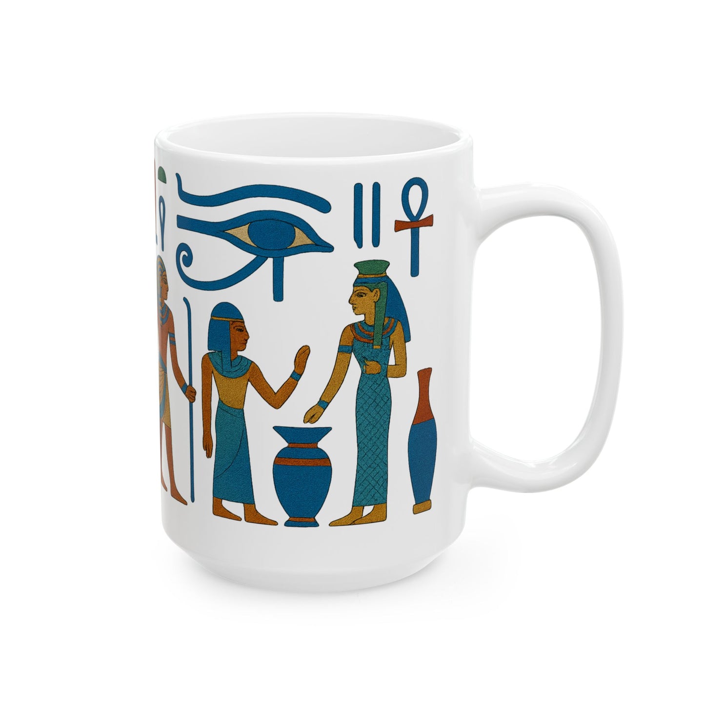 Ancient Egyptian Ceramic Mug, Art Deco Mug, Unique Coffee Cup, Gift for History Lovers, Home Decor, Egyptian