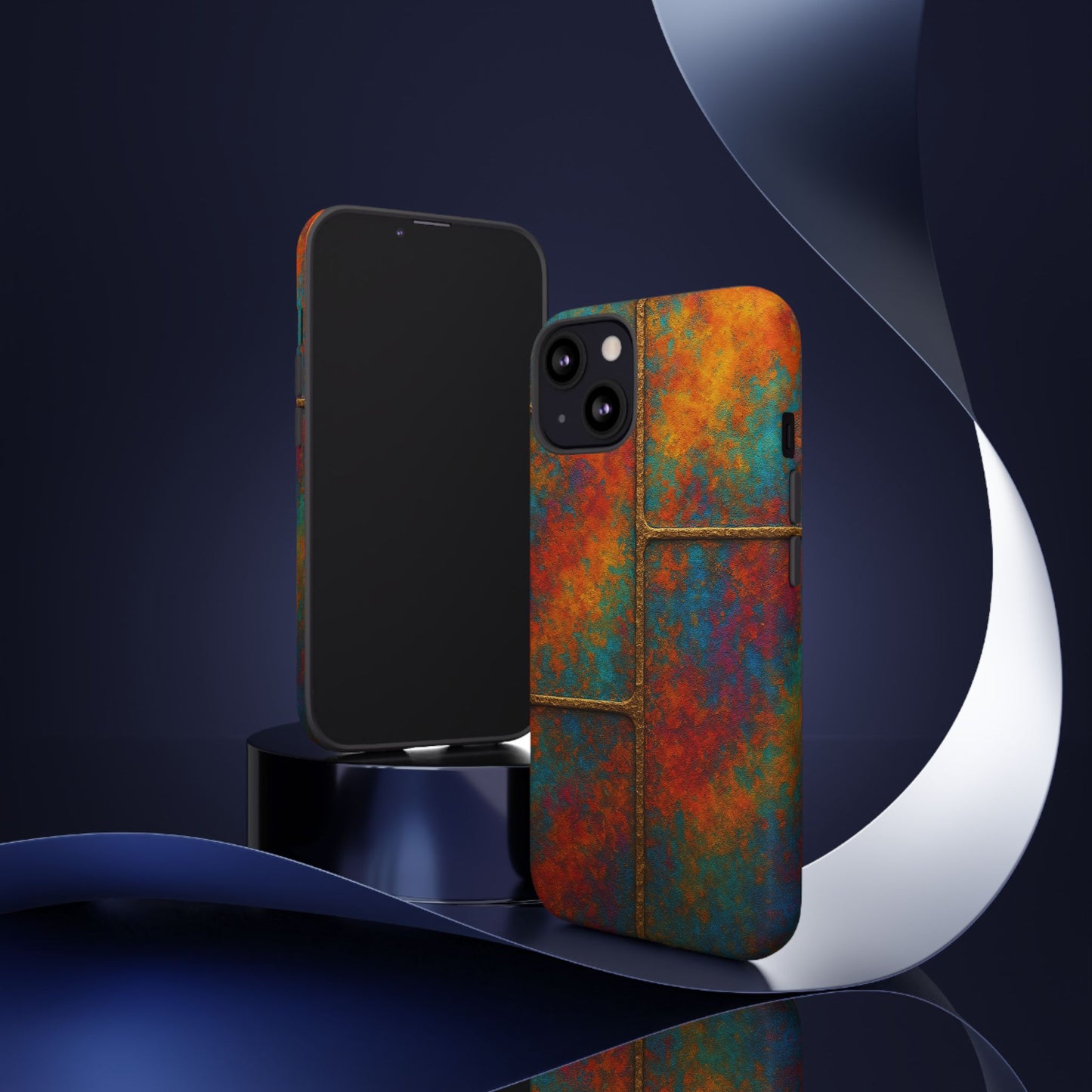Colorful Textured Phone Case, Vibrant iPhone Cover, Tough Protective Shell, Unique Mobile Accessory, Artisan Phone Protection