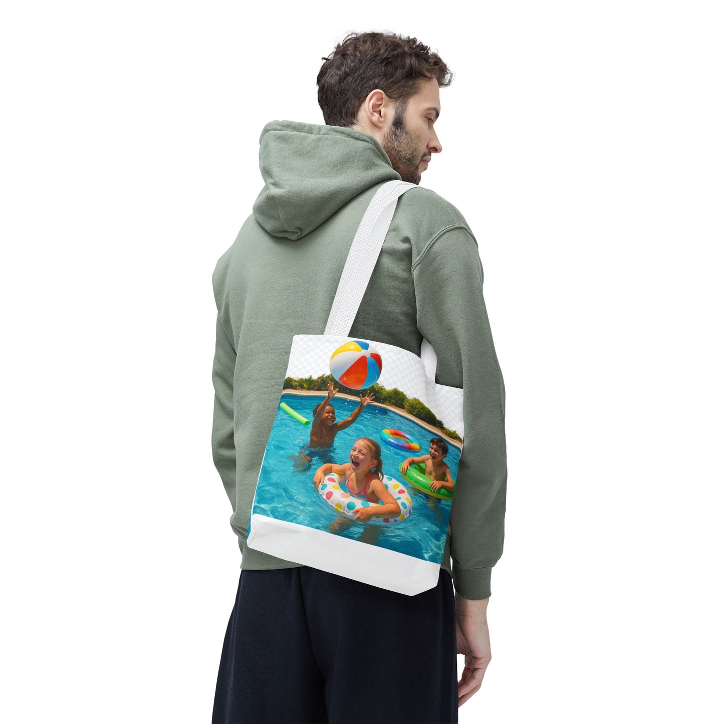 Fun Summer Tote Bag, Beach Bag, Poolside Accessory, Vacation Tote, Kids Swimming Tote, Colorful Pool Party Bag