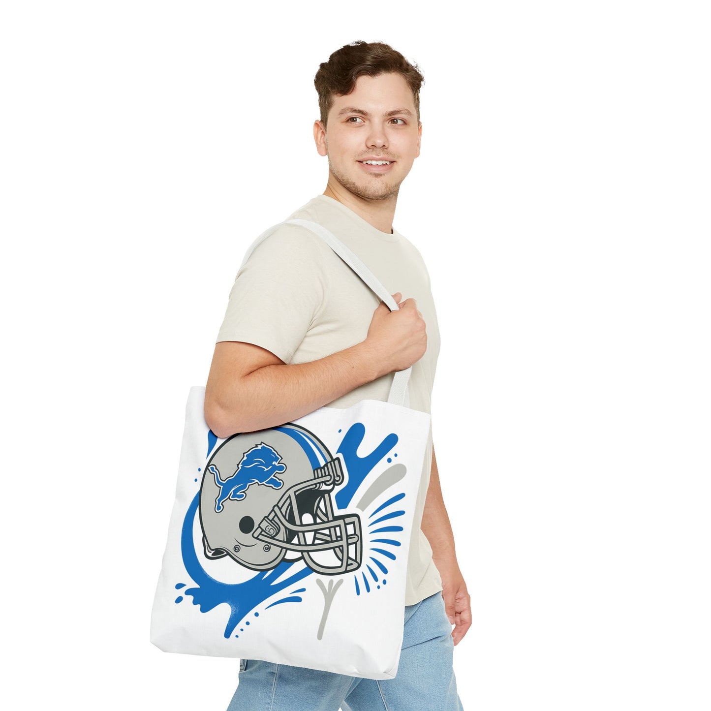 Sporty Tote Bag, Floral Football Tote, Game Day Bag, NFL Team Spirit Bag, Birthday Gift for Sports Fans, Everyday Use Bag