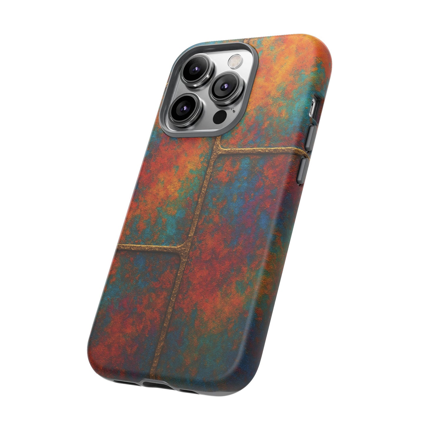 Colorful Textured Phone Case, Vibrant iPhone Cover, Tough Protective Shell, Unique Mobile Accessory, Artisan Phone Protection