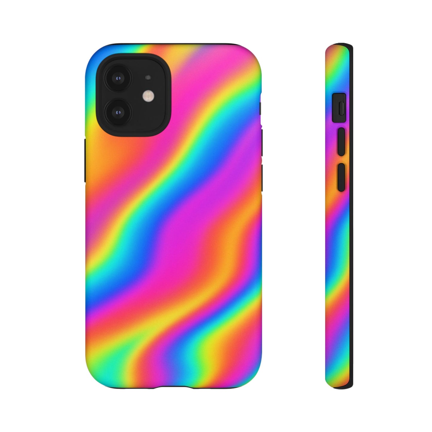 Rainbow Wavy Phone Case - Colorful Tough Cases for Stylish Protection, LGBTQ+ Pride Gift, Trendy Phone Accessory, Birthday, Holiday Present