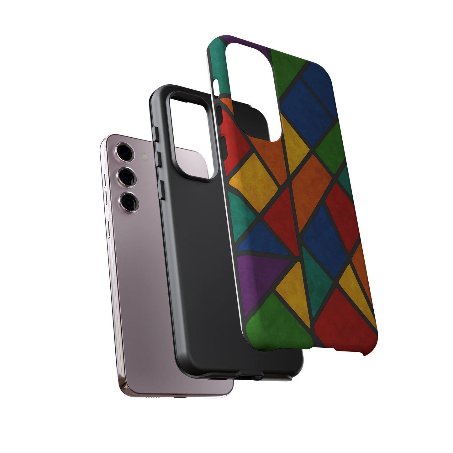 Colorful Phone Case, Stained Glass Pattern, Artistic Phone Cover, Unique Smartphone Protection, Vibrant Gift for All Occasions