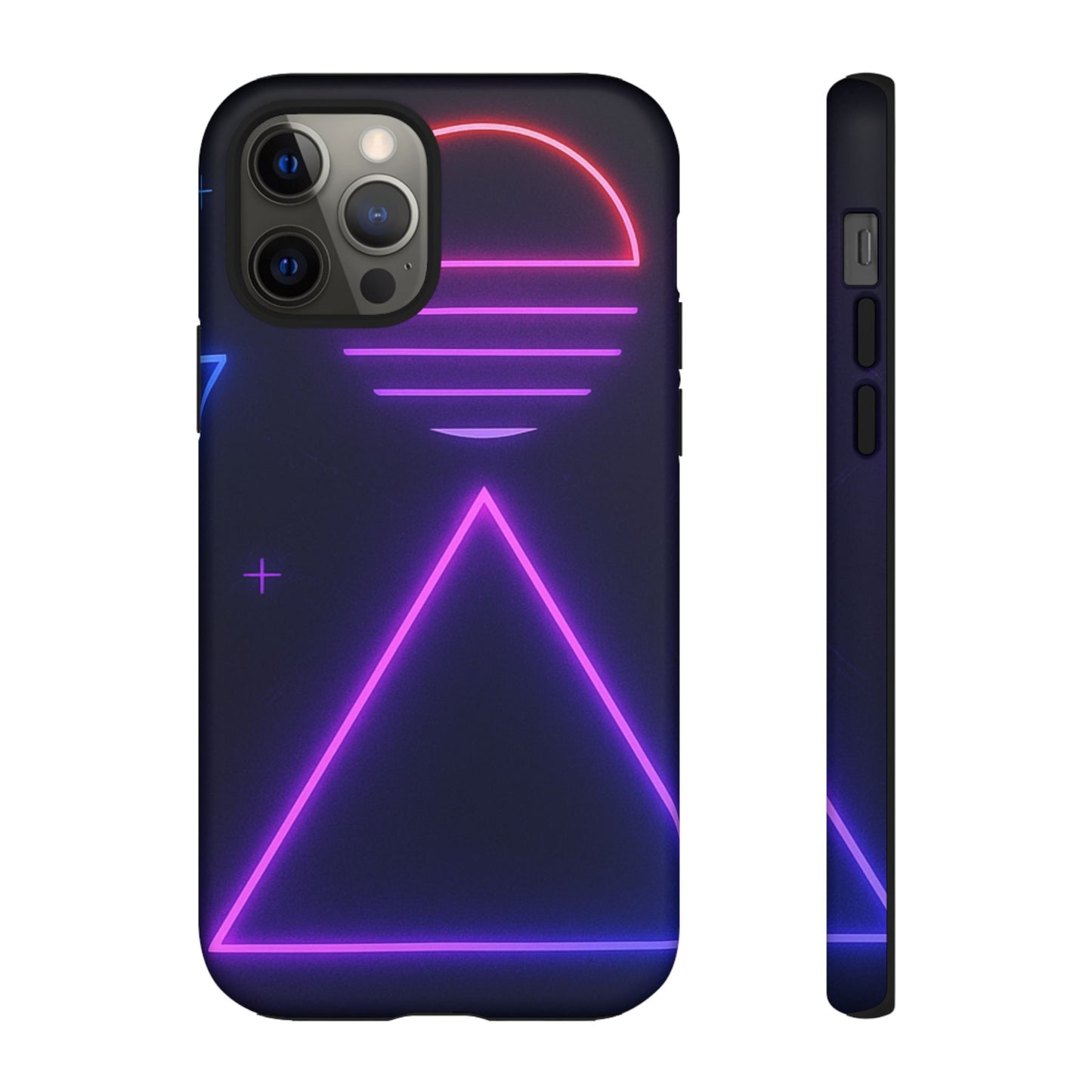 Retro Neon Phone Case, Tough Cases for iPhone, 80s Aesthetic Phone Cover, Abstract Neon Design, Gift for Tech Lovers