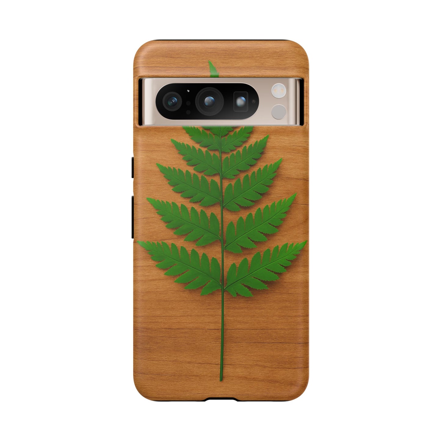 Wooden Fern Phone Case - Eco-Friendly Tough Cases for Nature Lovers, Unique Gift, Customizable Design, Nature-Themed Accessories