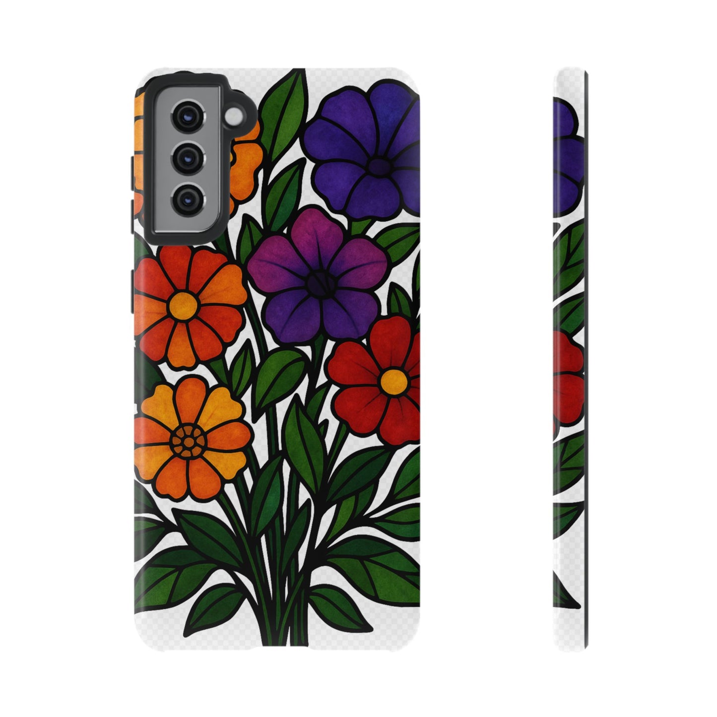Floral Phone Case, Tough Cases with Colorful Flower Design, Gift for Flower Lovers, Summer Accessories, Trendy Phone Cover
