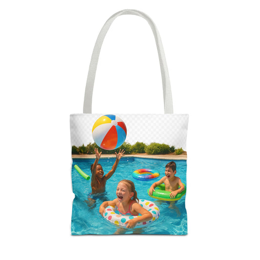 Fun Summer Tote Bag, Beach Bag, Poolside Accessory, Vacation Tote, Kids Swimming Tote, Colorful Pool Party Bag