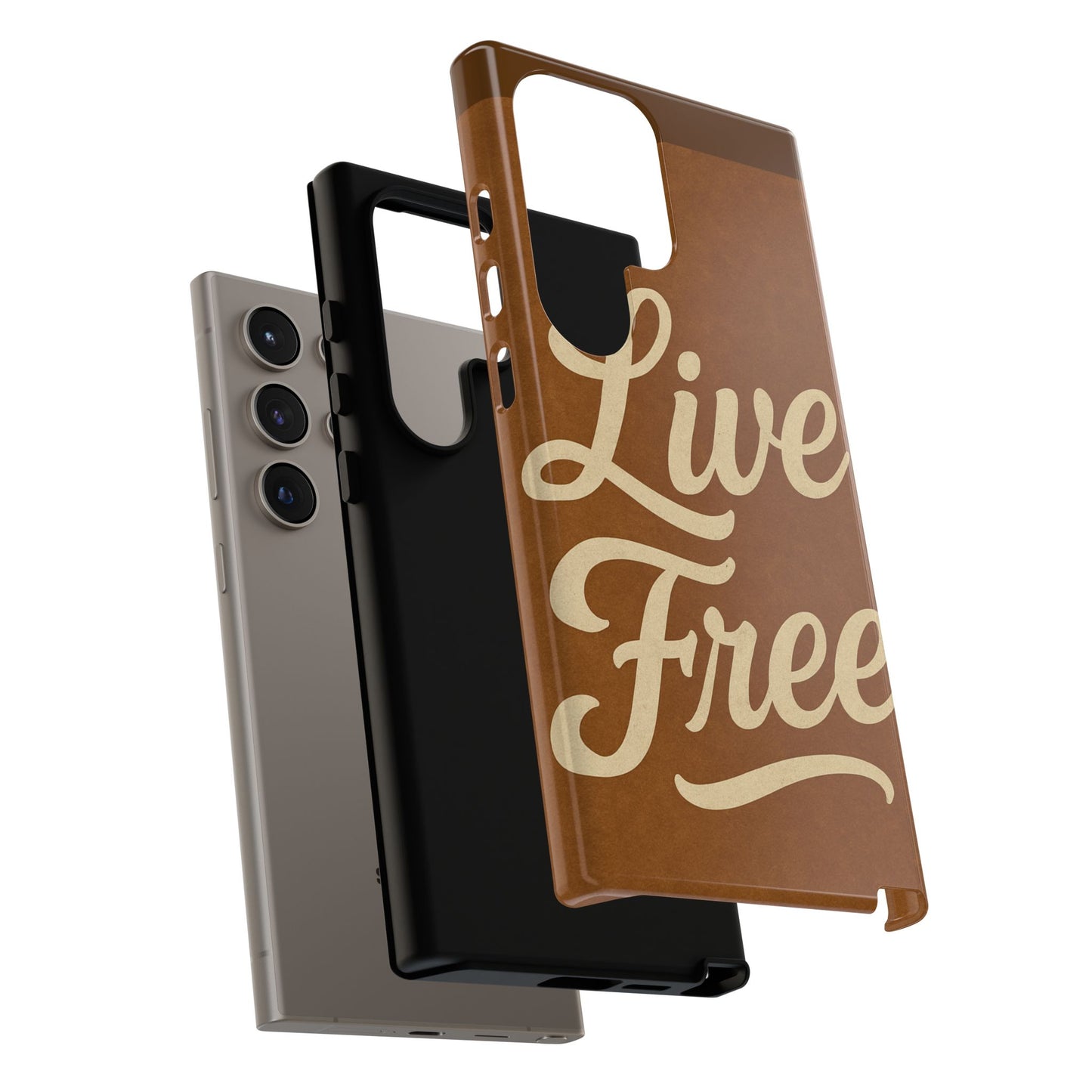 Live Free Phone Case, Tough Cases, Inspirational Phone Accessories, Gift for Adventurers, Customizable Design, Unique Tech Gifts