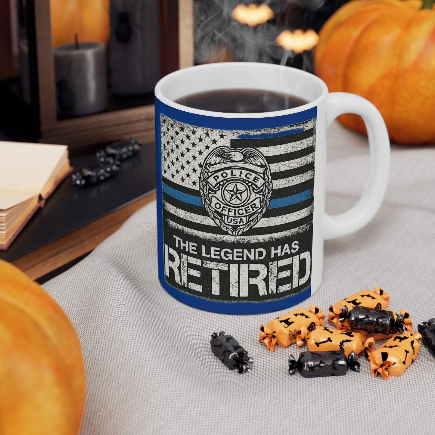 Thin Blue Line Ceramic Mug - Support Law Enforcement, Police Officer Gift, Blue Lives Matter, Patriotic Coffee Cup, Memorial Tribute