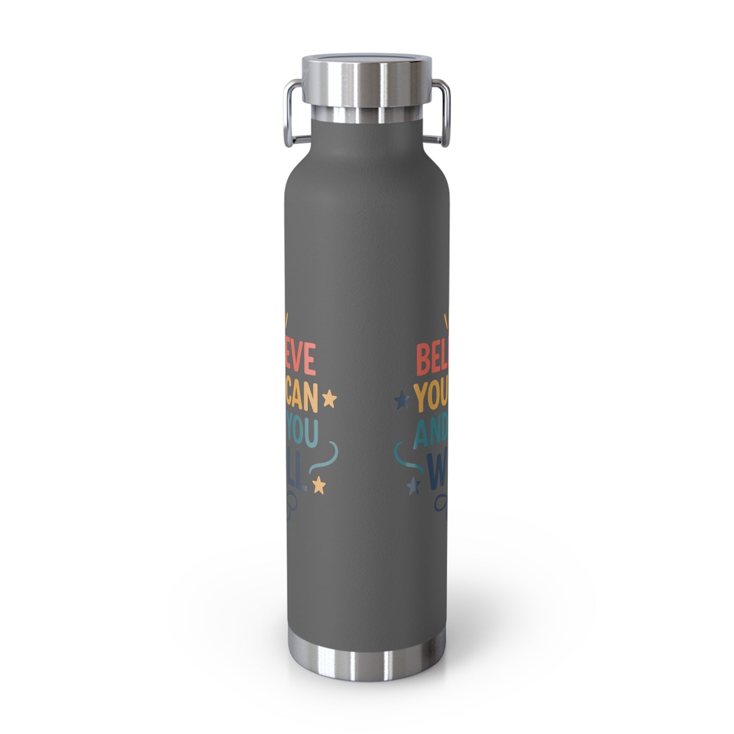Inspirational Water Bottle, Motivational Travel Mug, Believe You Can Drinkware, Fitness Gifts, Personal Affirmation Bottle