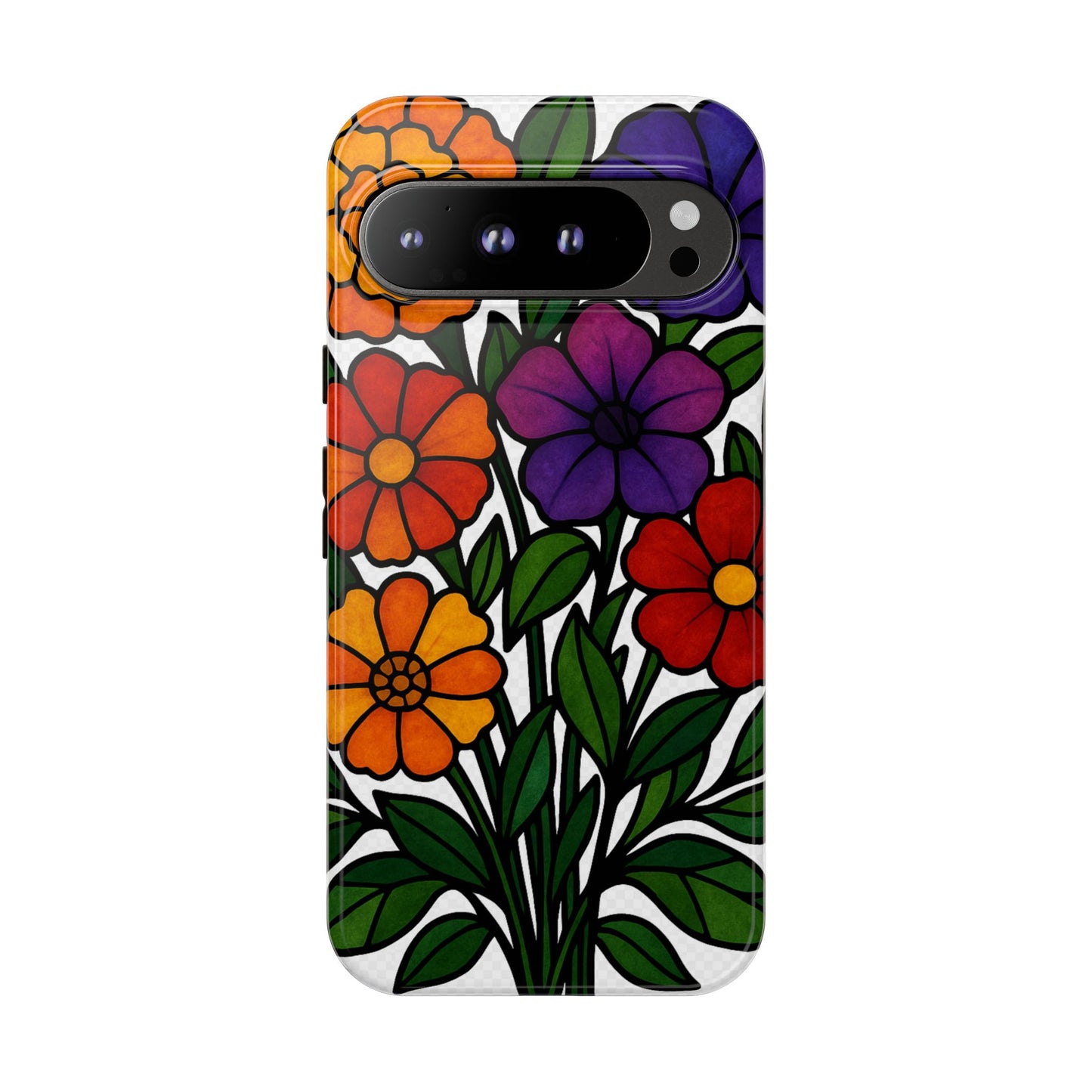 Floral Phone Case, Tough Cases with Colorful Flower Design, Gift for Flower Lovers, Summer Accessories, Trendy Phone Cover