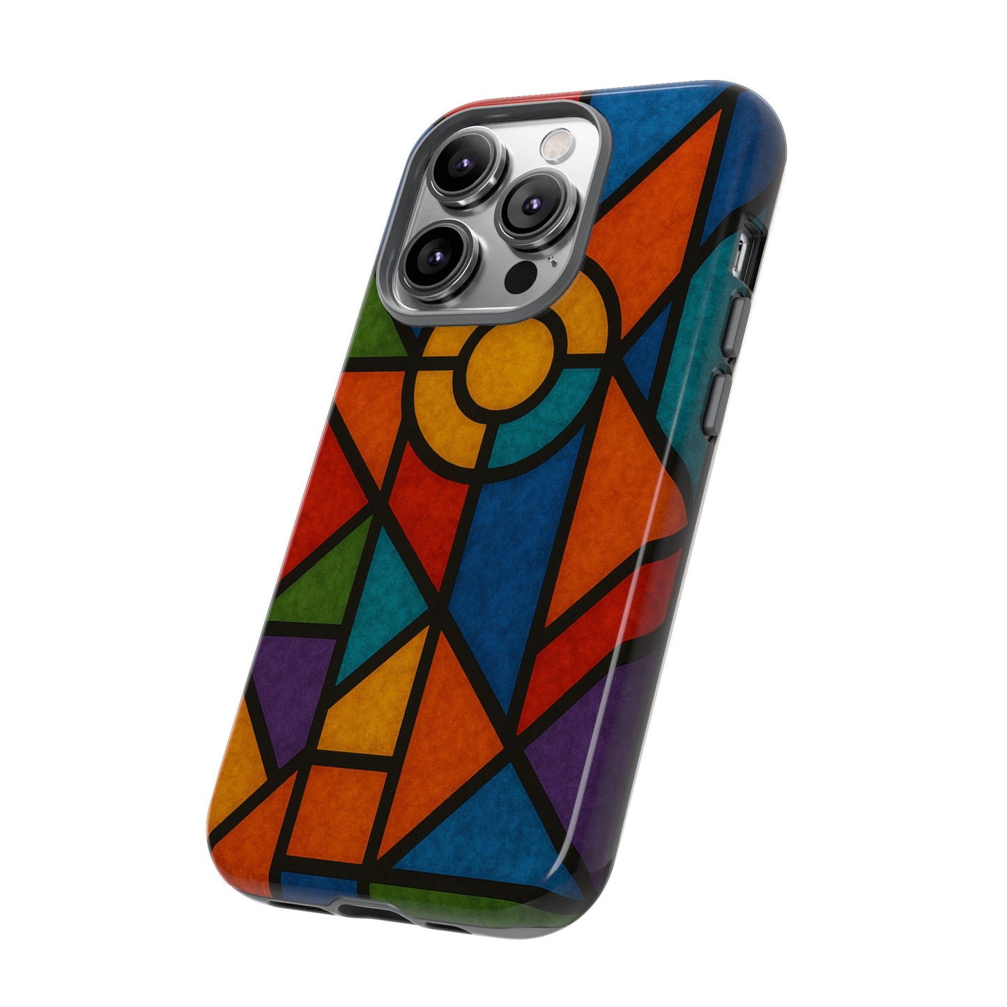 Colorful Stained Glass Phone Case, Artistic Phone Cover, Vibrant Protective Case, Unique Gift for Art Lovers, Stylish Smartphone Accessory