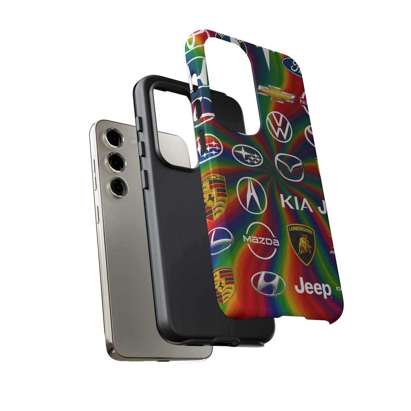 Colorful Car Logos Phone Case - Vibrant Tough Cases for Auto Enthusiasts, Unique Gift for Birthdays, Car Events, and Holidays