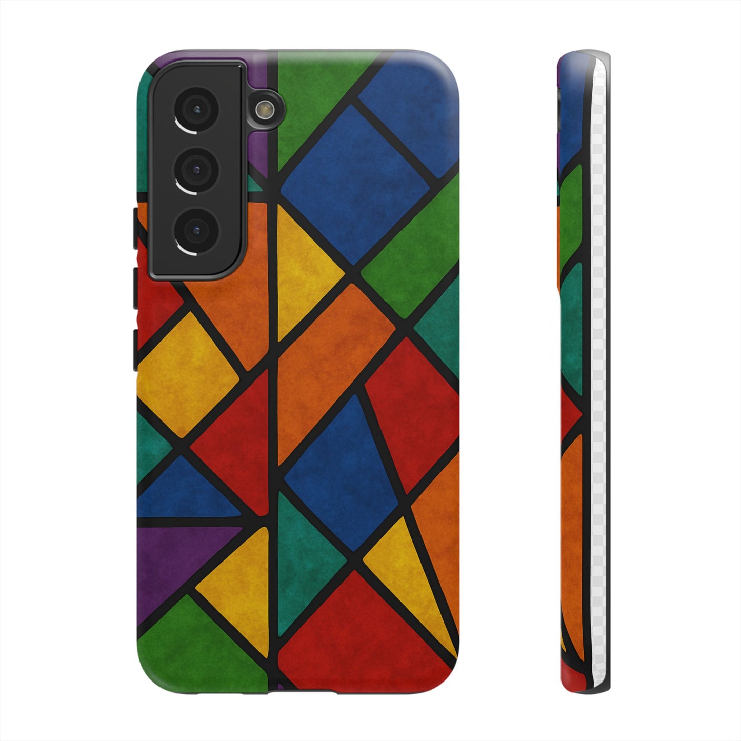 Colorful Phone Case, Stained Glass Pattern, Artistic Phone Cover, Unique Smartphone Protection, Vibrant Gift for All Occasions