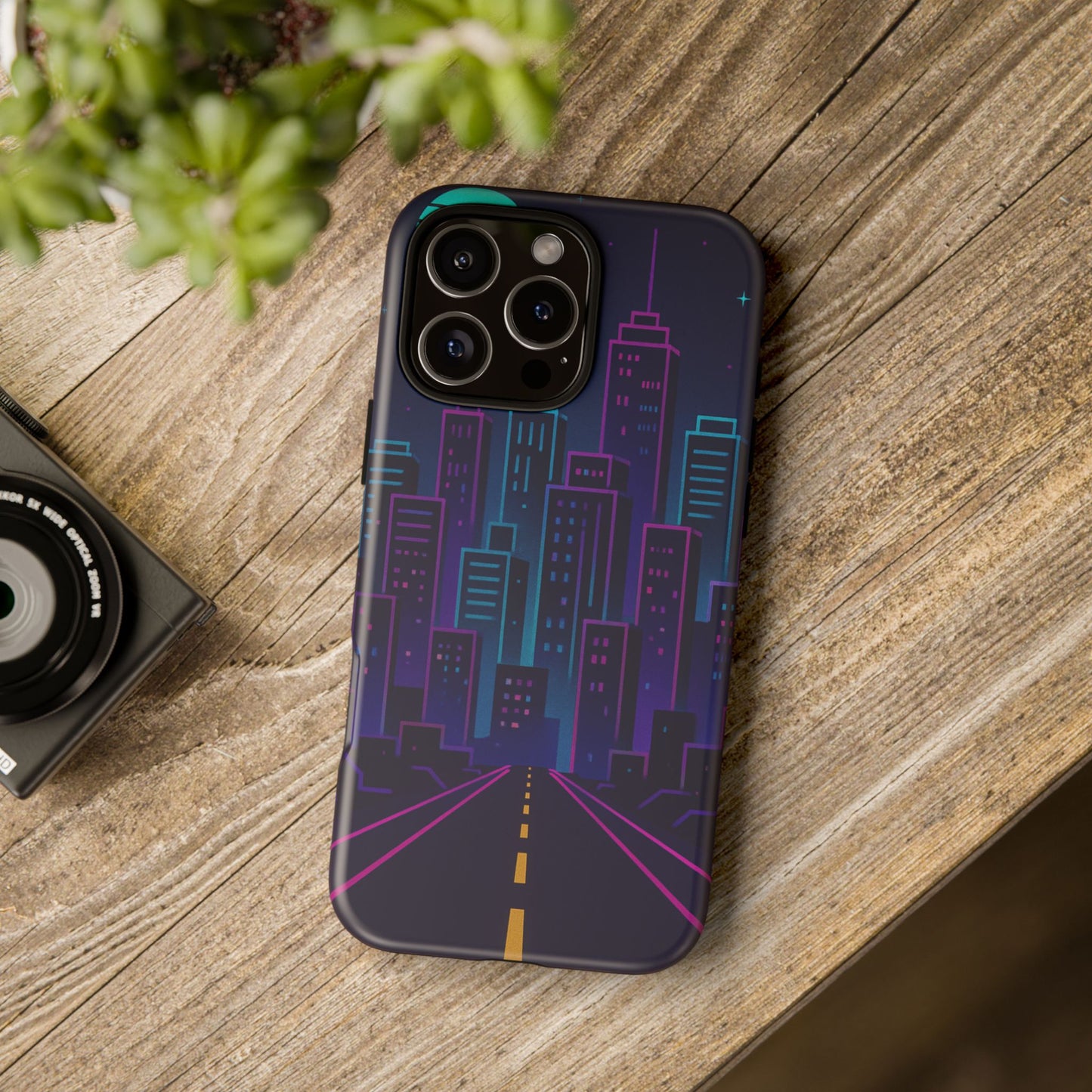 Cityscape Phone Case, Tough Cases, Urban Style, Nighttime Vibe, Phone Cover, Gift for City Lovers, Modern Design