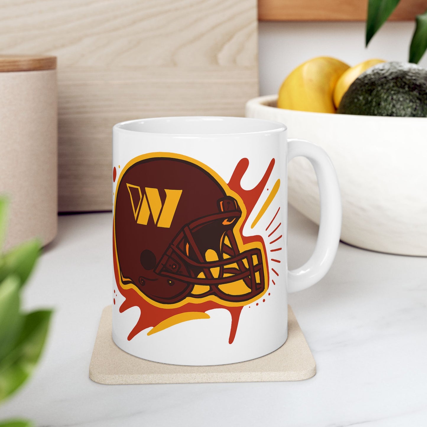 Football-Inspired Ceramic Mug | Perfect for Gametime, Sports Fans, Gifts, Home Decor, Coffee Lover