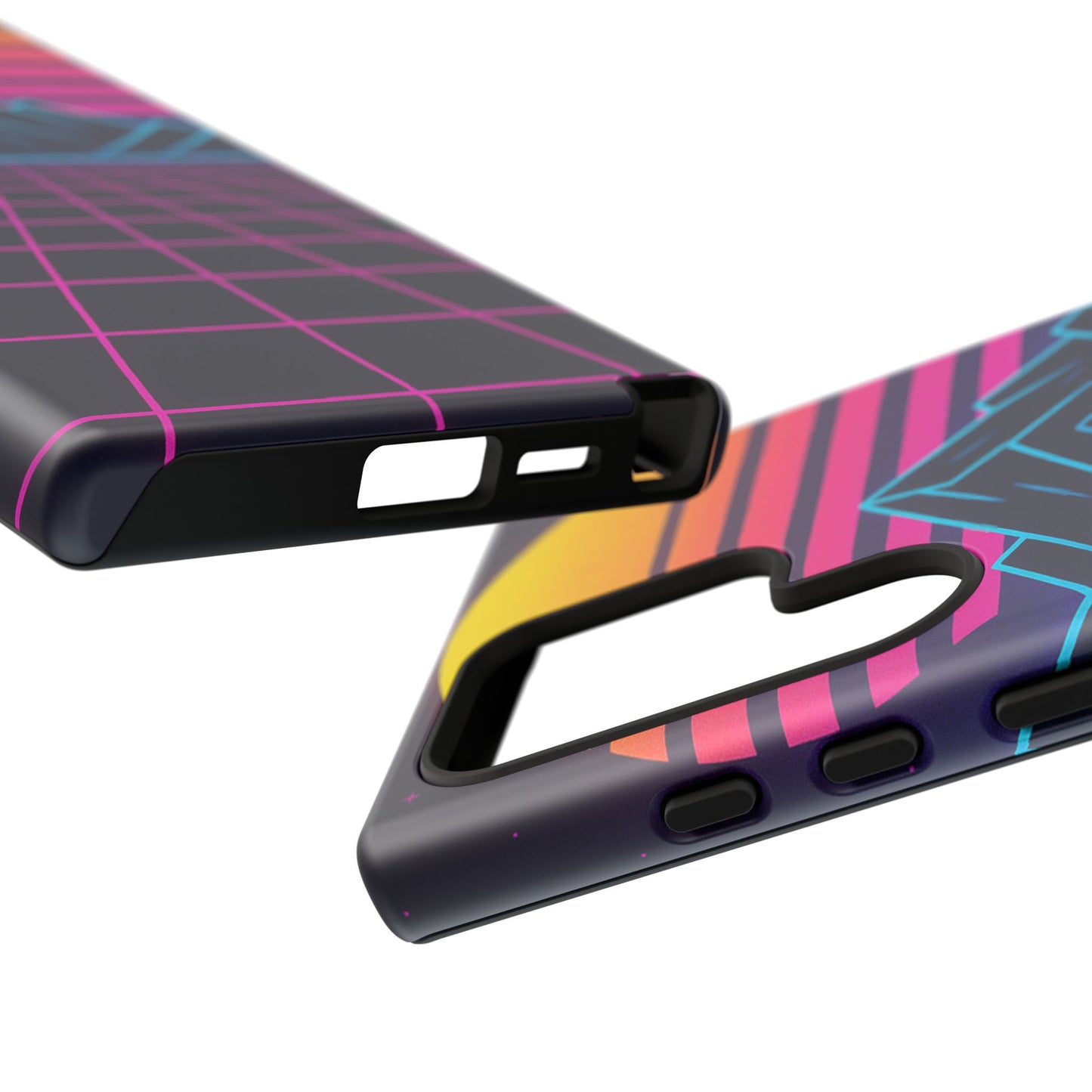 Retro Sunset Phone Case, Vintage Neon Case, 80s Aesthetic Cover, Gift for Tech Lovers, Unique Phone Accessories