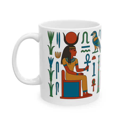 Egyptian-Inspired Ceramic Mug, Perfect Gift for Tea Lovers, Unique Kitchen Decor, Ideal for Birthdays, Special Occasions, Collectibles, Egyptian
