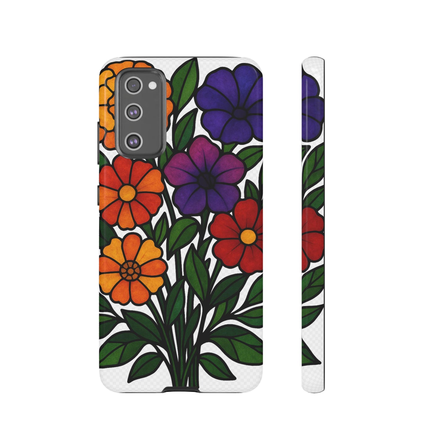 Floral Phone Case, Tough Cases with Colorful Flower Design, Gift for Flower Lovers, Summer Accessories, Trendy Phone Cover