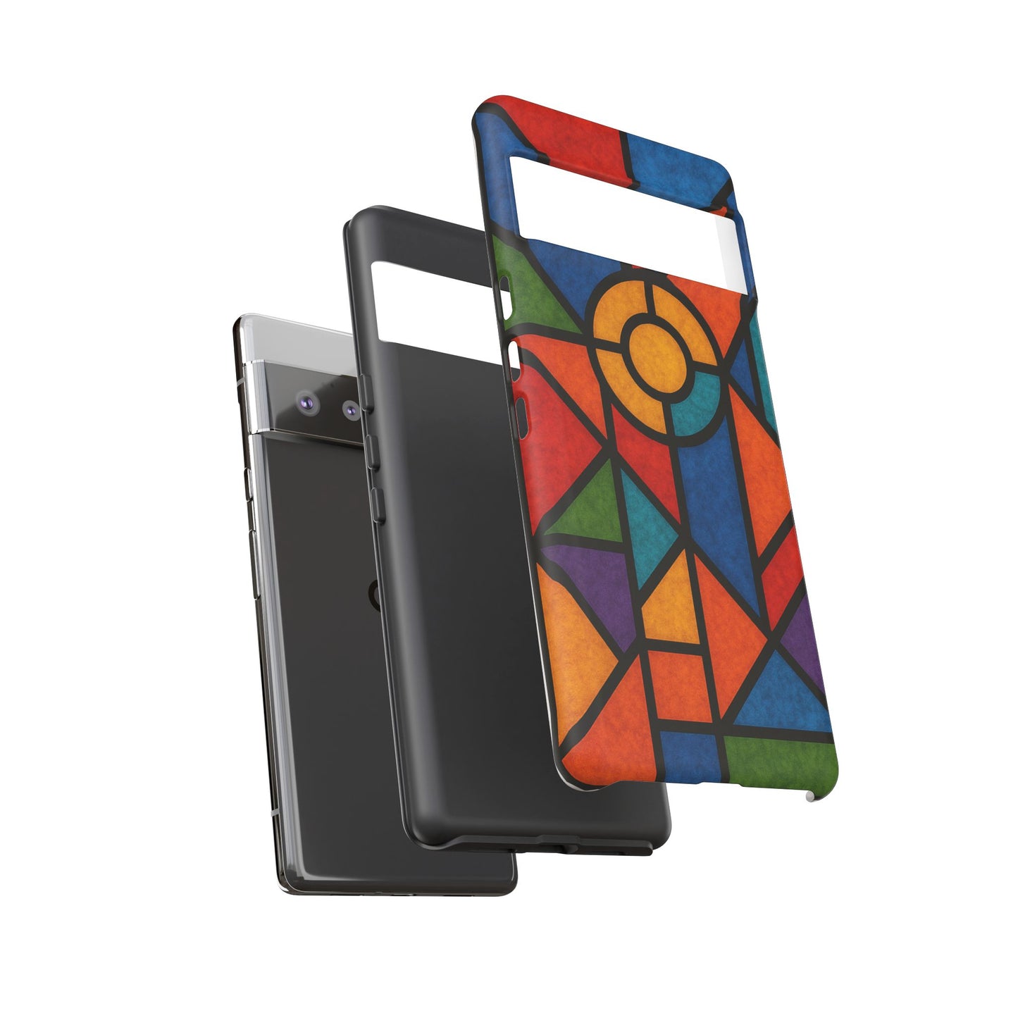 Colorful Stained Glass Phone Case, Artistic Phone Cover, Vibrant Protective Case, Unique Gift for Art Lovers, Stylish Smartphone Accessory