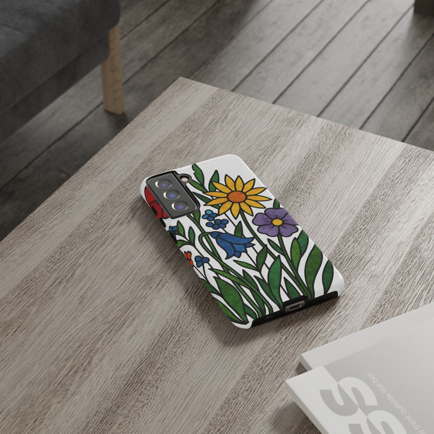 Floral Phone Case, Vibrant Flower Design, Tough Protection, Gift for Nature Lovers, Spring Decor