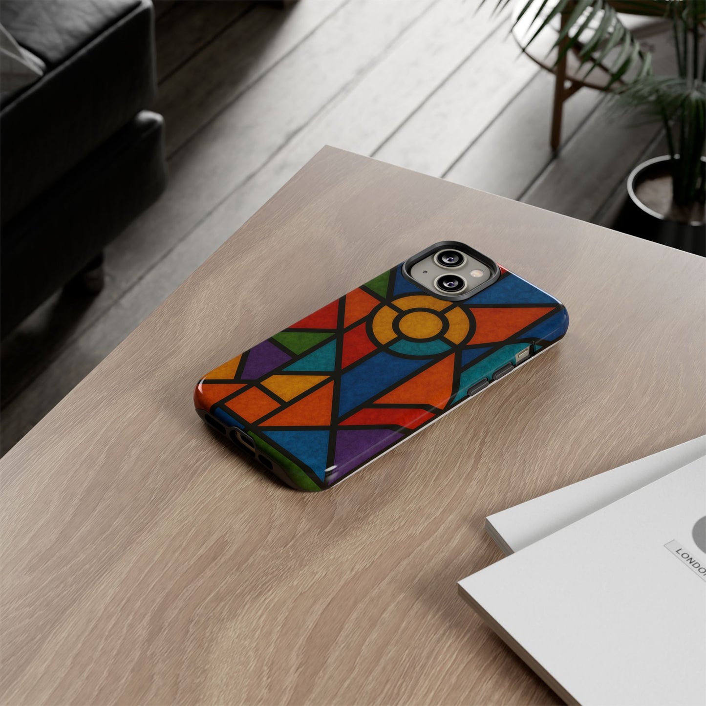 Colorful Stained Glass Phone Case, Artistic Phone Cover, Vibrant Protective Case, Unique Gift for Art Lovers, Stylish Smartphone Accessory