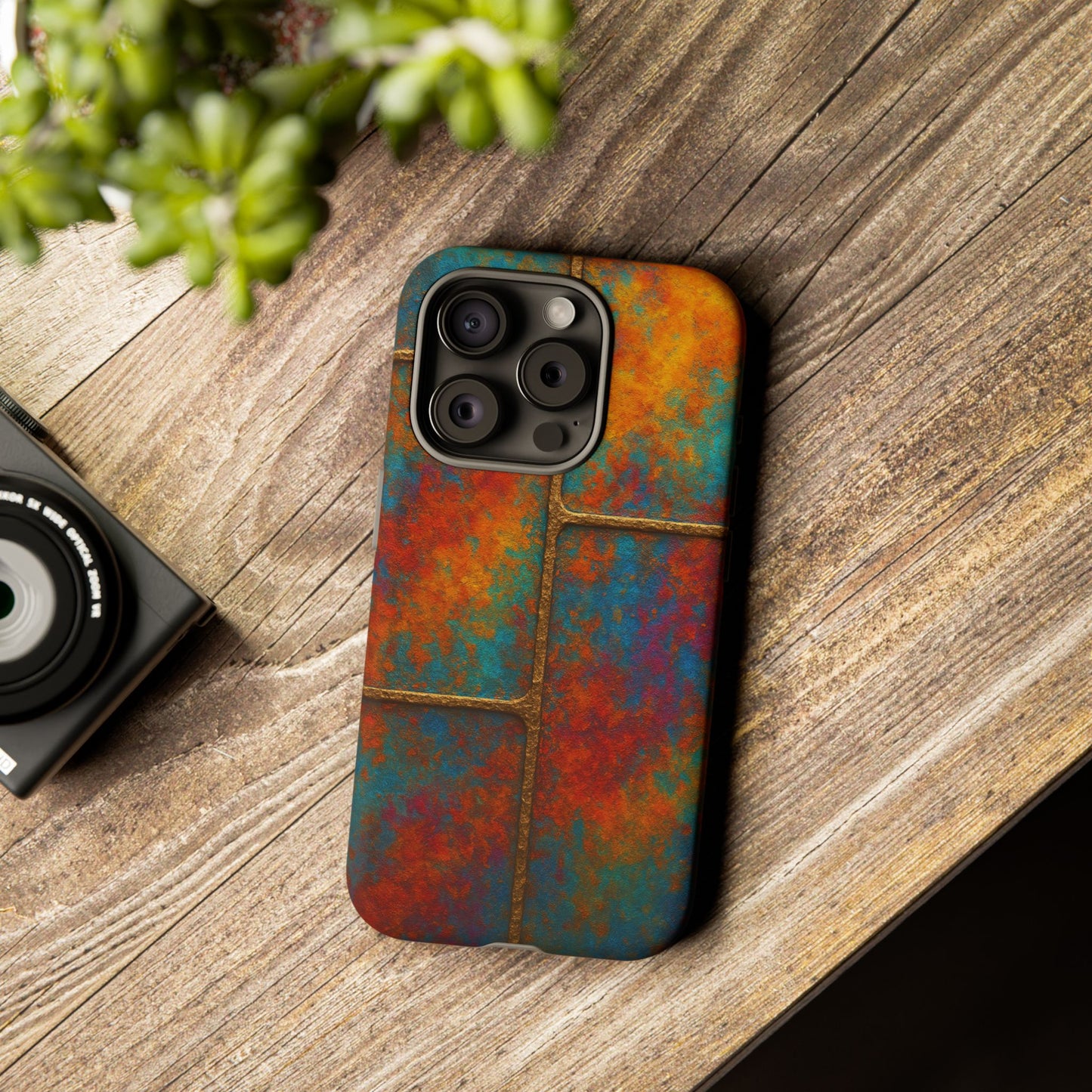 Colorful Textured Phone Case, Vibrant iPhone Cover, Tough Protective Shell, Unique Mobile Accessory, Artisan Phone Protection