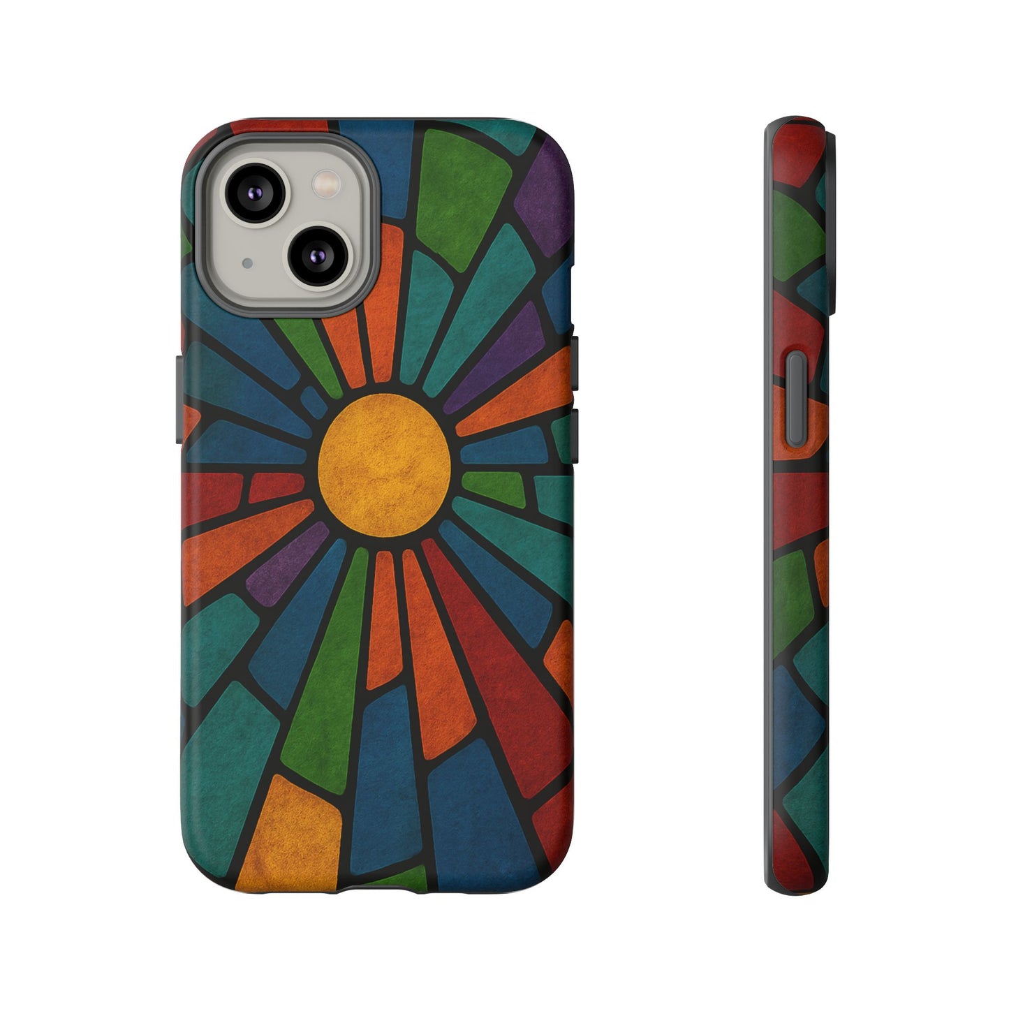 Colorful Stained Glass Phone Case, Tough Cases, Artistic Phone Cover, Vibrant Mobile Accessory, Unique Gift for Art Lovers