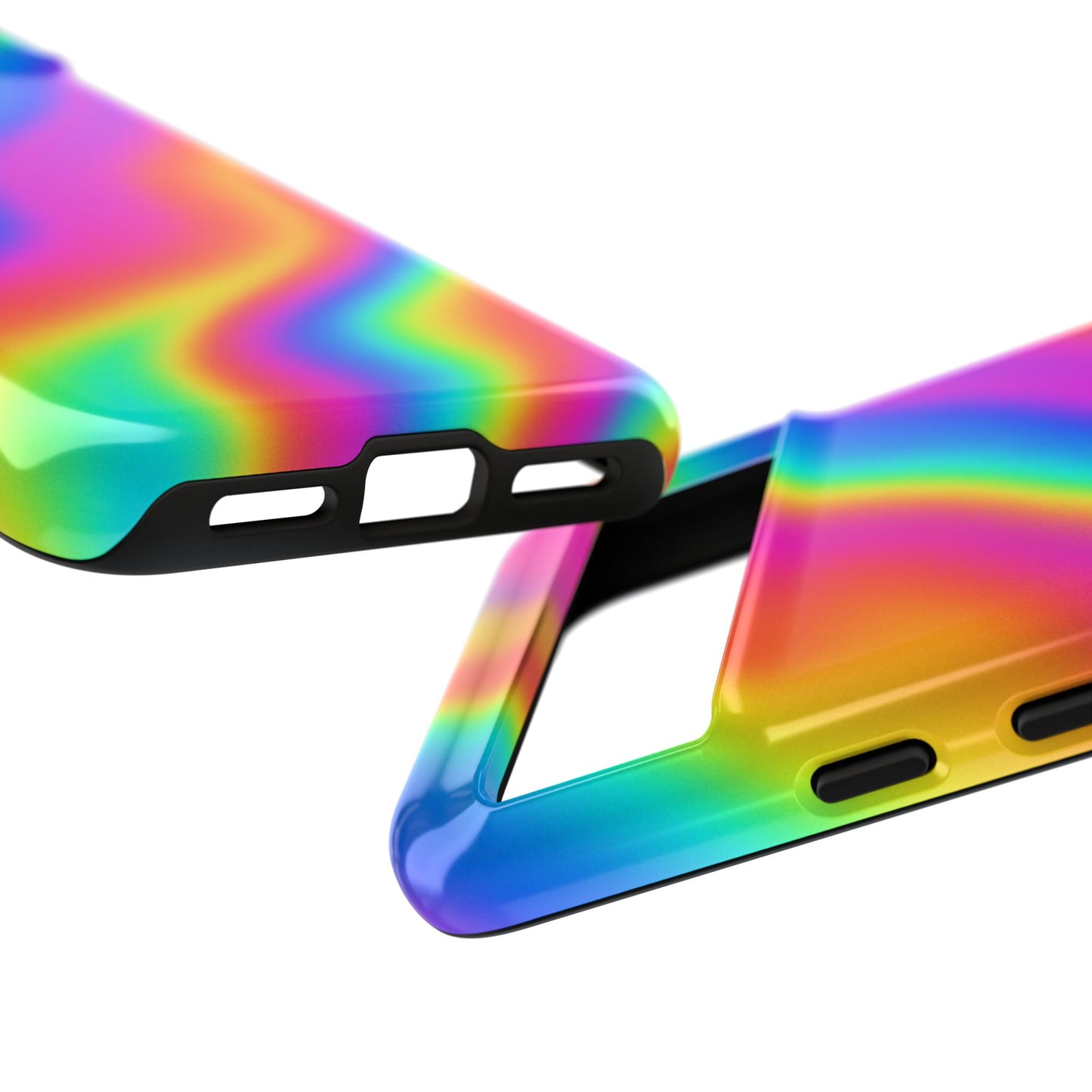 Rainbow Wavy Phone Case - Colorful Tough Cases for Stylish Protection, LGBTQ+ Pride Gift, Trendy Phone Accessory, Birthday, Holiday Present