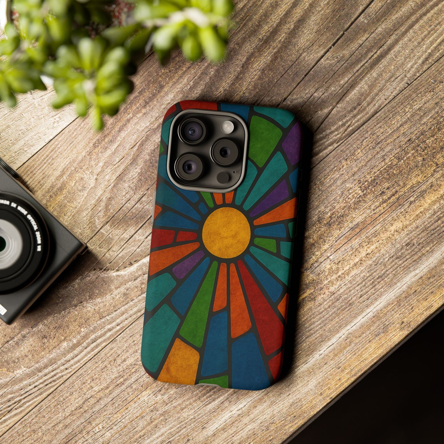 Colorful Stained Glass Phone Case, Tough Cases, Artistic Phone Cover, Vibrant Mobile Accessory, Unique Gift for Art Lovers