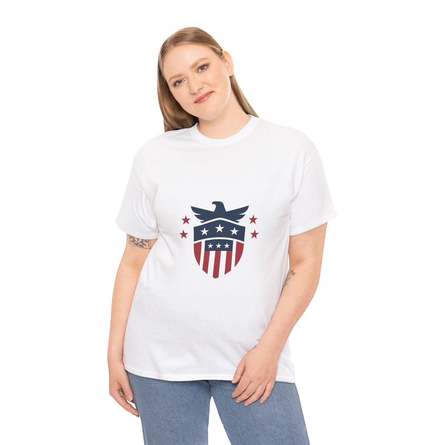 Patriotic Eagle Tee, Unisex Cotton Shirt, USA Flag T-Shirt, 4th of July Gift, Casual Wear for Summer Celebrations