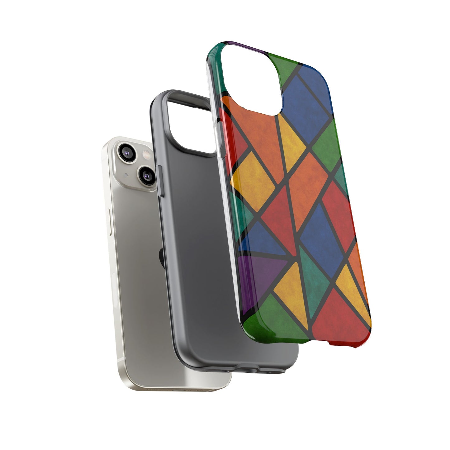Colorful Phone Case, Stained Glass Pattern, Artistic Phone Cover, Unique Smartphone Protection, Vibrant Gift for All Occasions