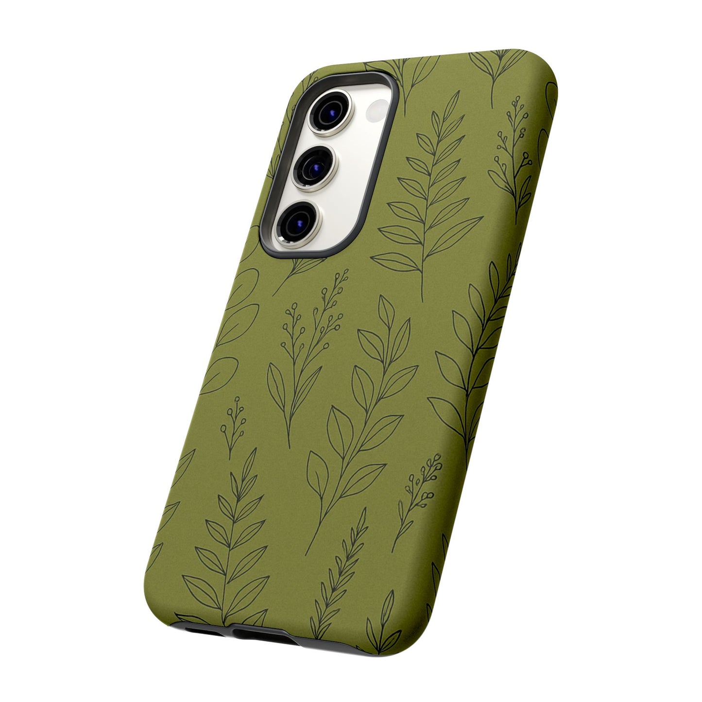 Stylish Phone Case, Botanical Design, Tough Phone Cover, Green Floral Case, Nature Inspired Gift, Eco-Friendly Accessory