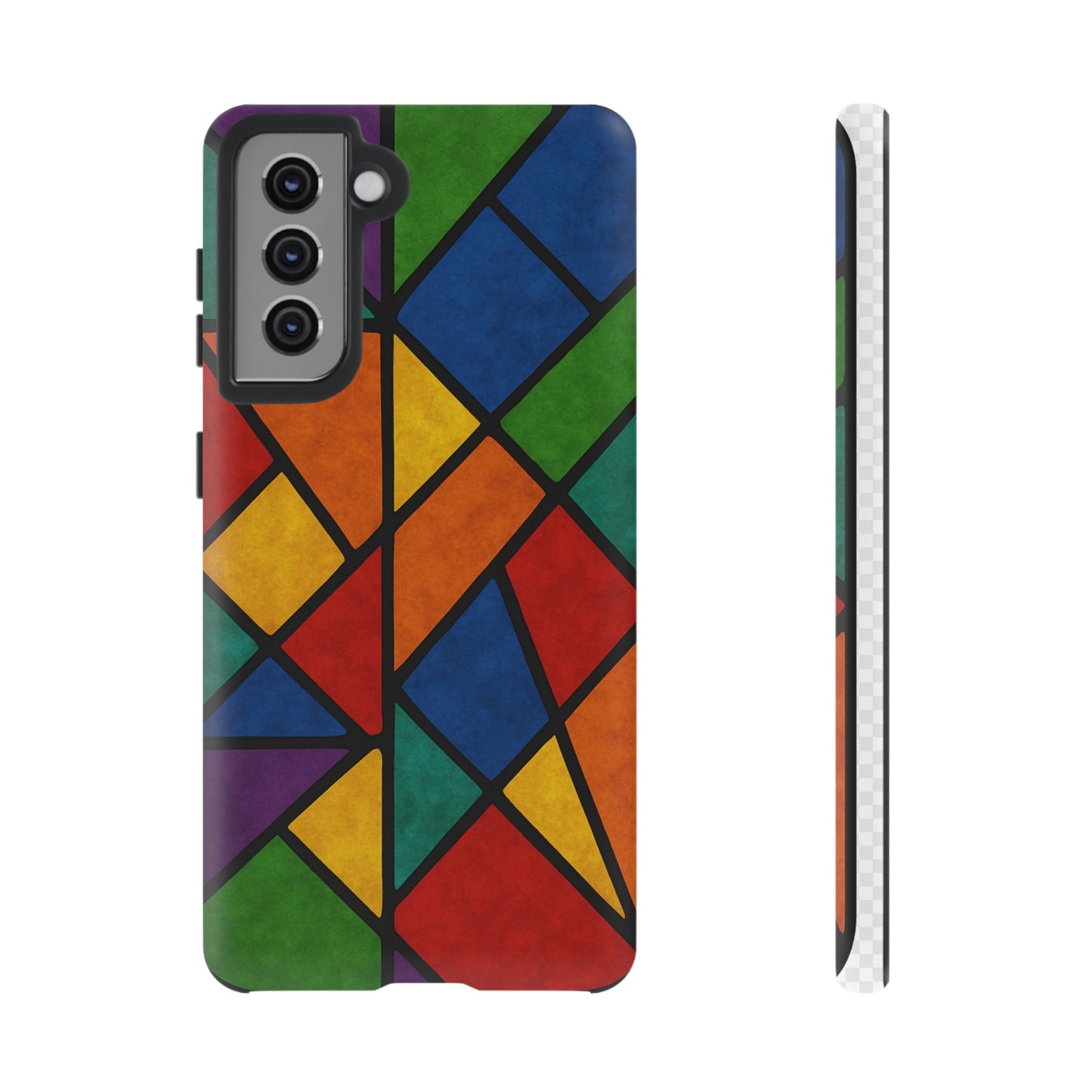 Colorful Phone Case, Stained Glass Pattern, Artistic Phone Cover, Unique Smartphone Protection, Vibrant Gift for All Occasions