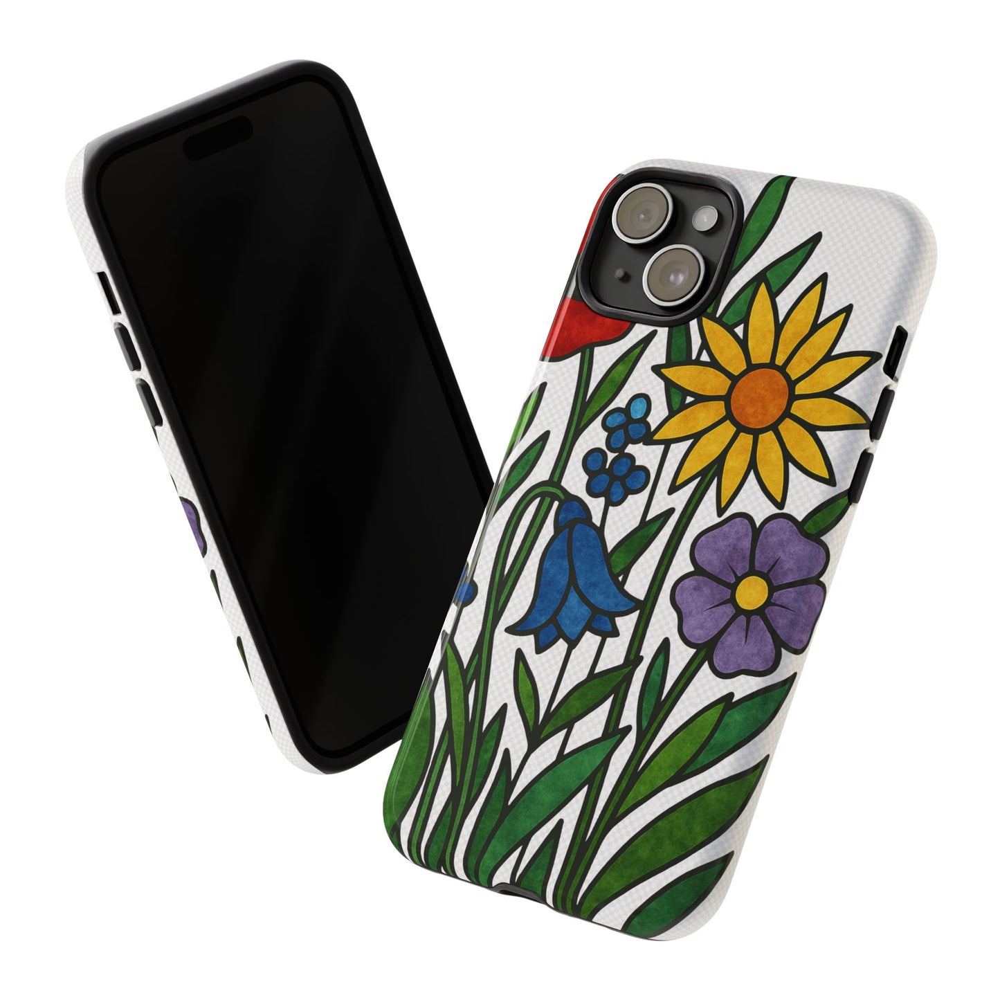 Floral Phone Case, Vibrant Flower Design, Tough Protection, Gift for Nature Lovers, Spring Decor